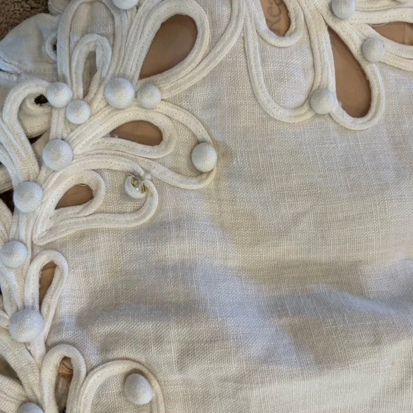 Authentic Zimmermann Cream Linen Skirt